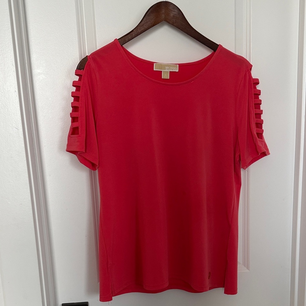 Michael Kors Vibrant Red Short Sleeve Top